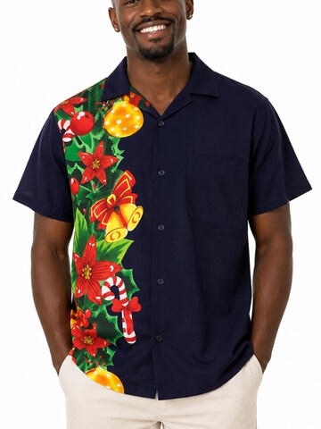 Regular fit Camicia 'Christmas Wedding' di King Kameha in blu