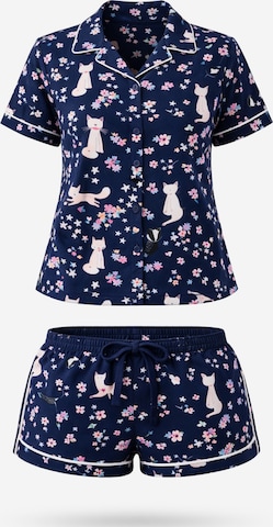 LEAFLETIC - Pijama de pantalón corto 'Leafletic Women’s Printed Night Wear Short Set' en azul: frente