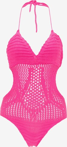 MYMO Shirt Bodysuit in Pink: front