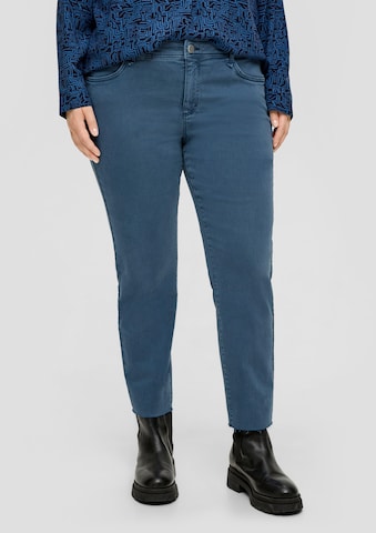 Coupe slim Jean 'Twill' TRIANGLE en bleu : devant