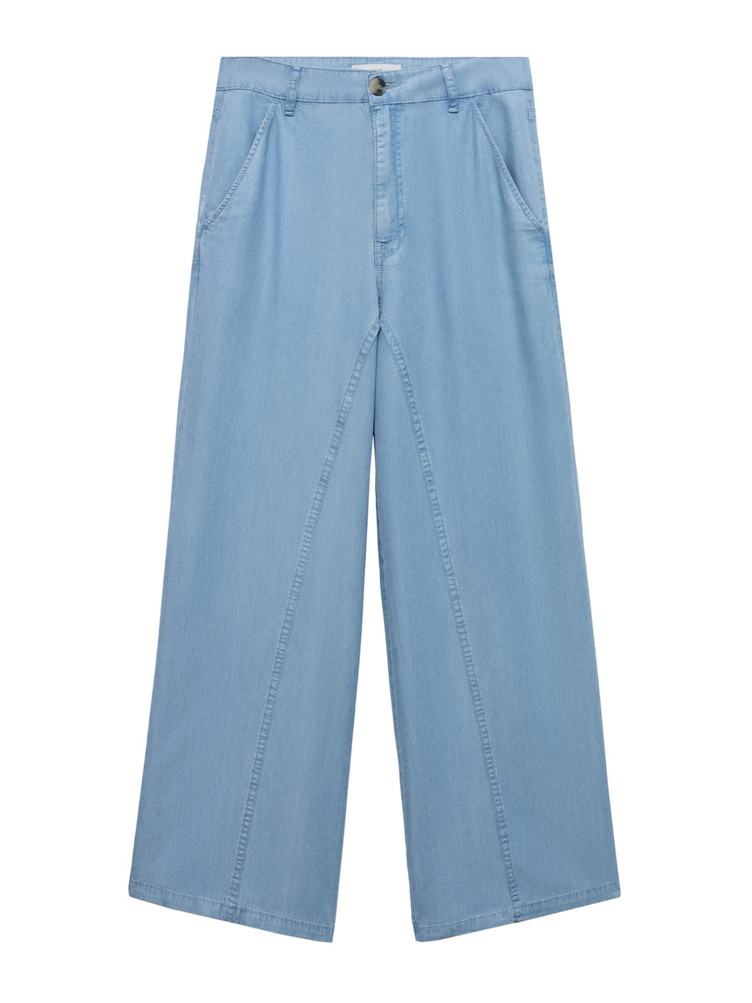 MANGO Široký strih Nohavice 'Bianca' - Modrá: predná strana