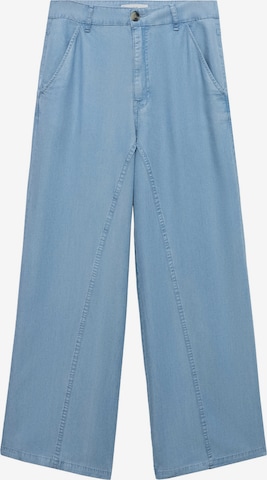 MANGO Wide leg Broek 'Bianca' in Blauw: voorkant