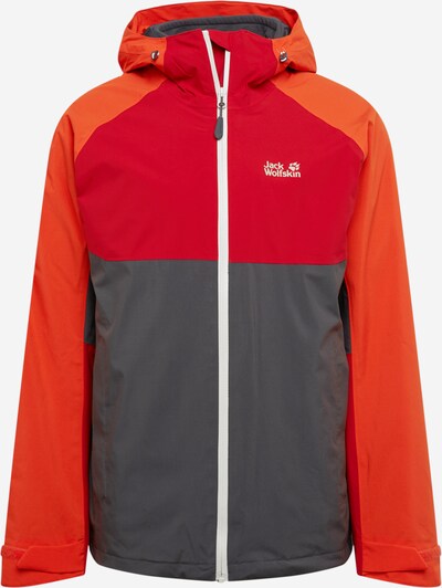 JACK WOLFSKIN Outdoor jacket 'MOUNT ISA' in Dark grey / Dark orange / Red / White, Item view