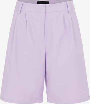 PIECES Loose fit Pleat-Front Pants in Purple: front