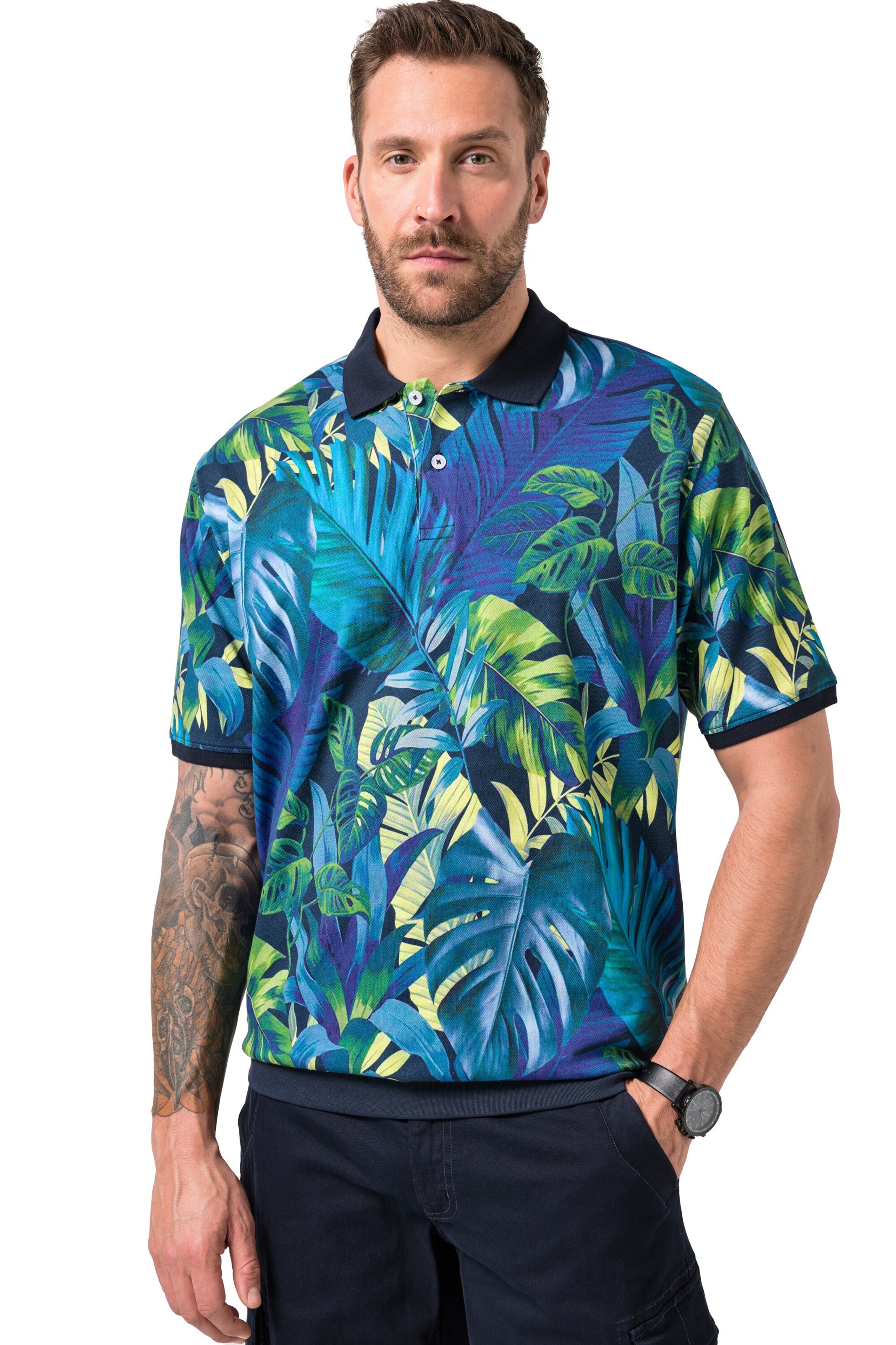 JP1880 Shirt in Blauw: voorkant