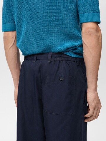 MANGO MAN Loosefit Bandplooibroek 'David' in Blauw