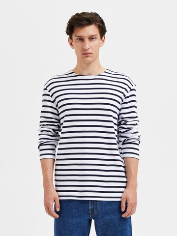 T-Shirt 'Briac' SELECTED HOMME en bleu : devant