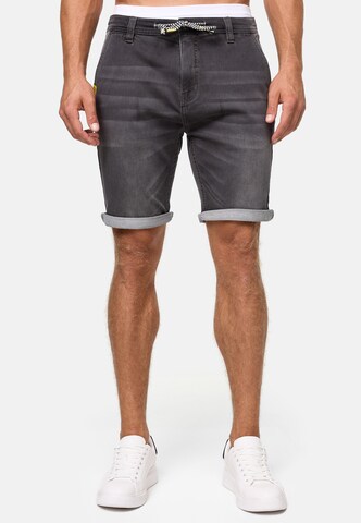 INDICODE JEANS Regular Shorts 'Azibo' in Grau: Vorderseite