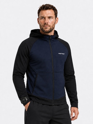 YOUTHUP Athletic Jacket 'UHRENFENSTER' in Blue