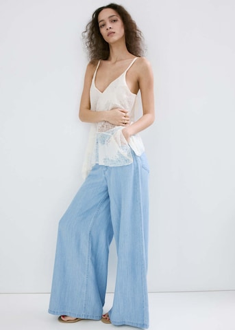 MANGO Wide Leg Jeans 'Eva' in Blau