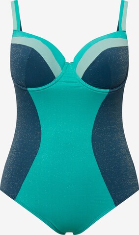 Ulla Popken T-shirt Swimsuit in Blue: front