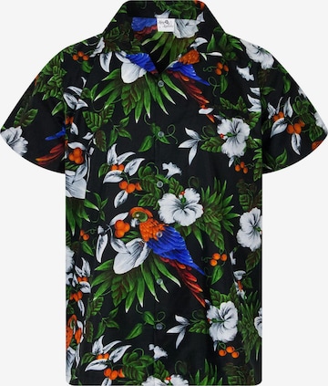 King Kameha T-shirt 'Cherryparrot' i svart: framsida