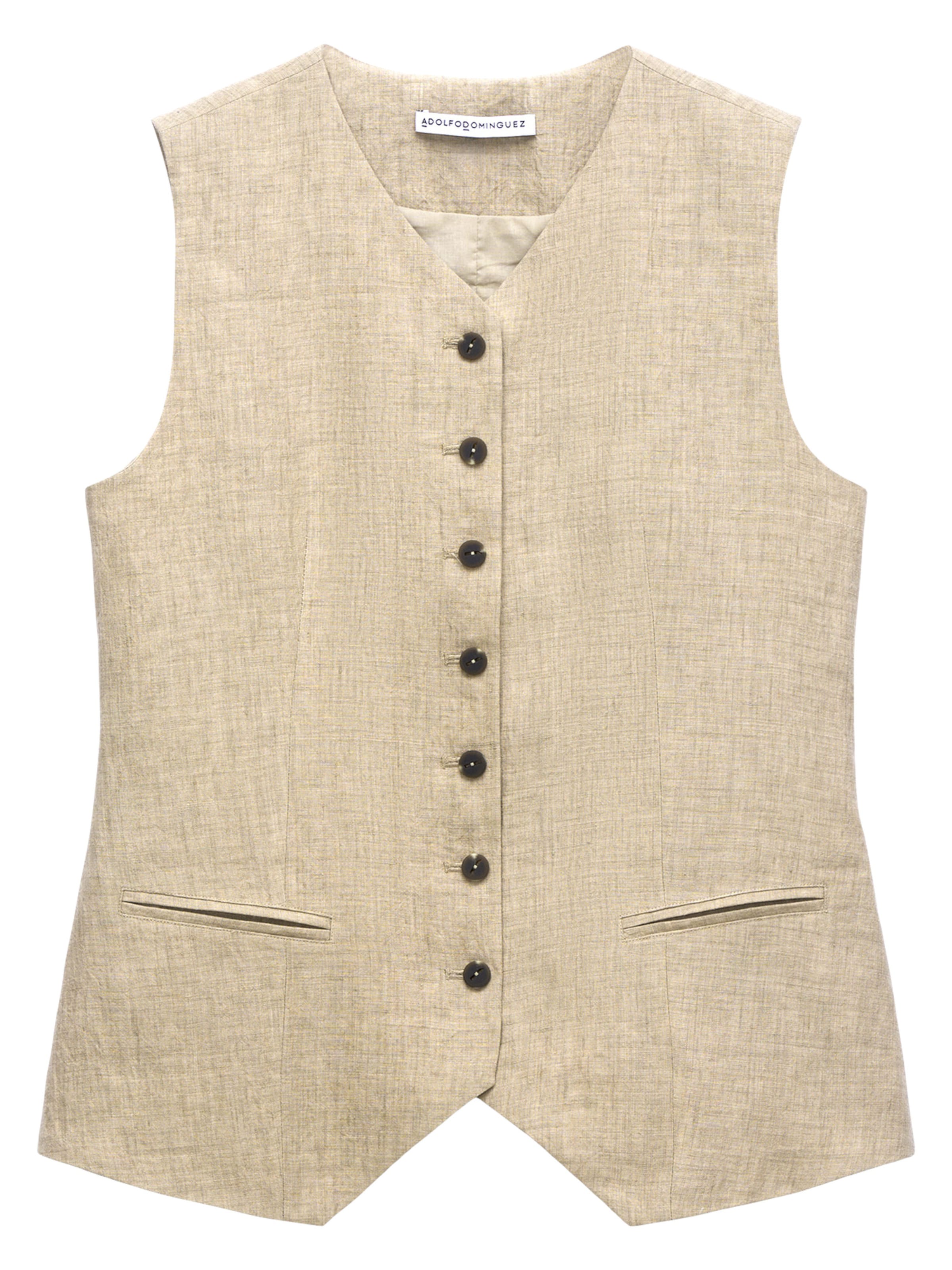 Gilet de costume Adolfo Dominguez en beige : devant