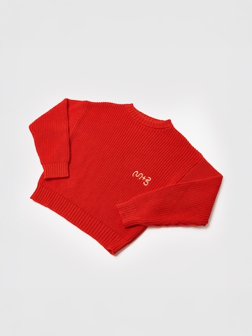 Maru + Bo Pullover 'EMBROIDERED LOGO SWEATER'‌‌ in Rot