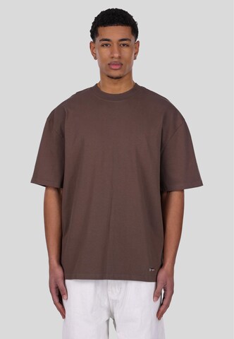 T-Shirt Dropsize en marron : devant