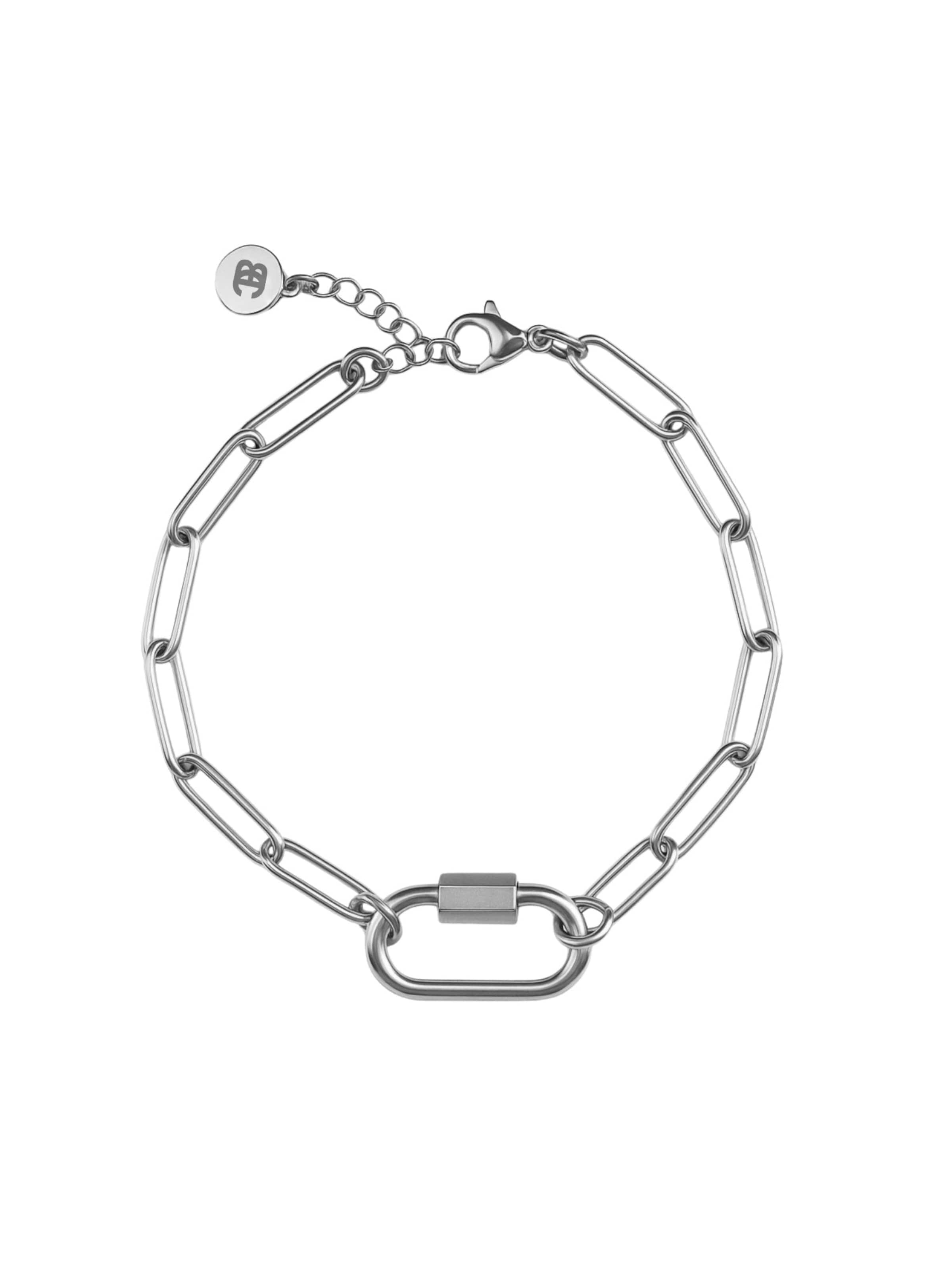 BEACH TO THE CITY Bracelet 'BEACH Paperclip' in Silver: front