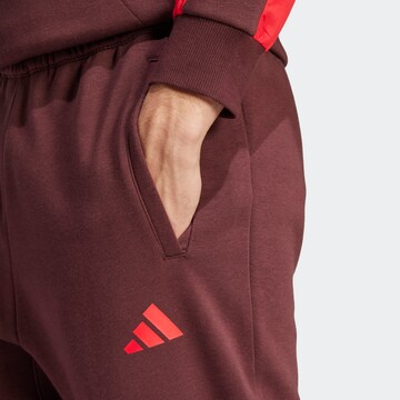 ADIDAS SPORTSWEAR Tapered Workout Pants 'Essentials' in Brown