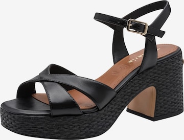 Sandales Tamaris en noir : devant