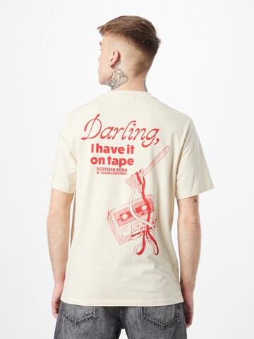 SCOTCH & SODA Shirt 'Cassette Artwork' in Beige