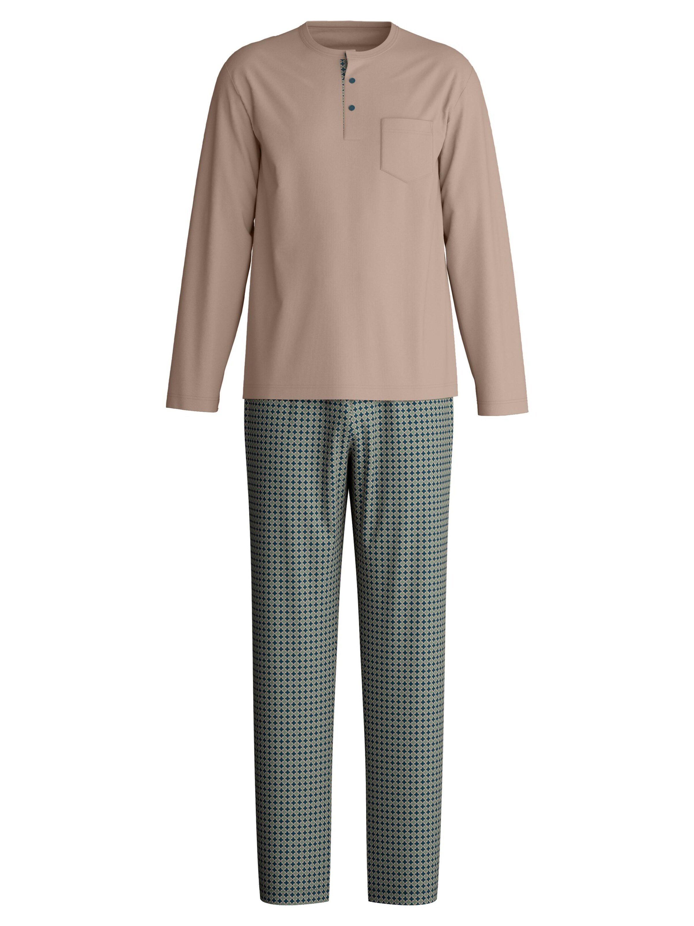 CALIDA Pyjama lang 'EDITION 85' in Bruin: voorkant