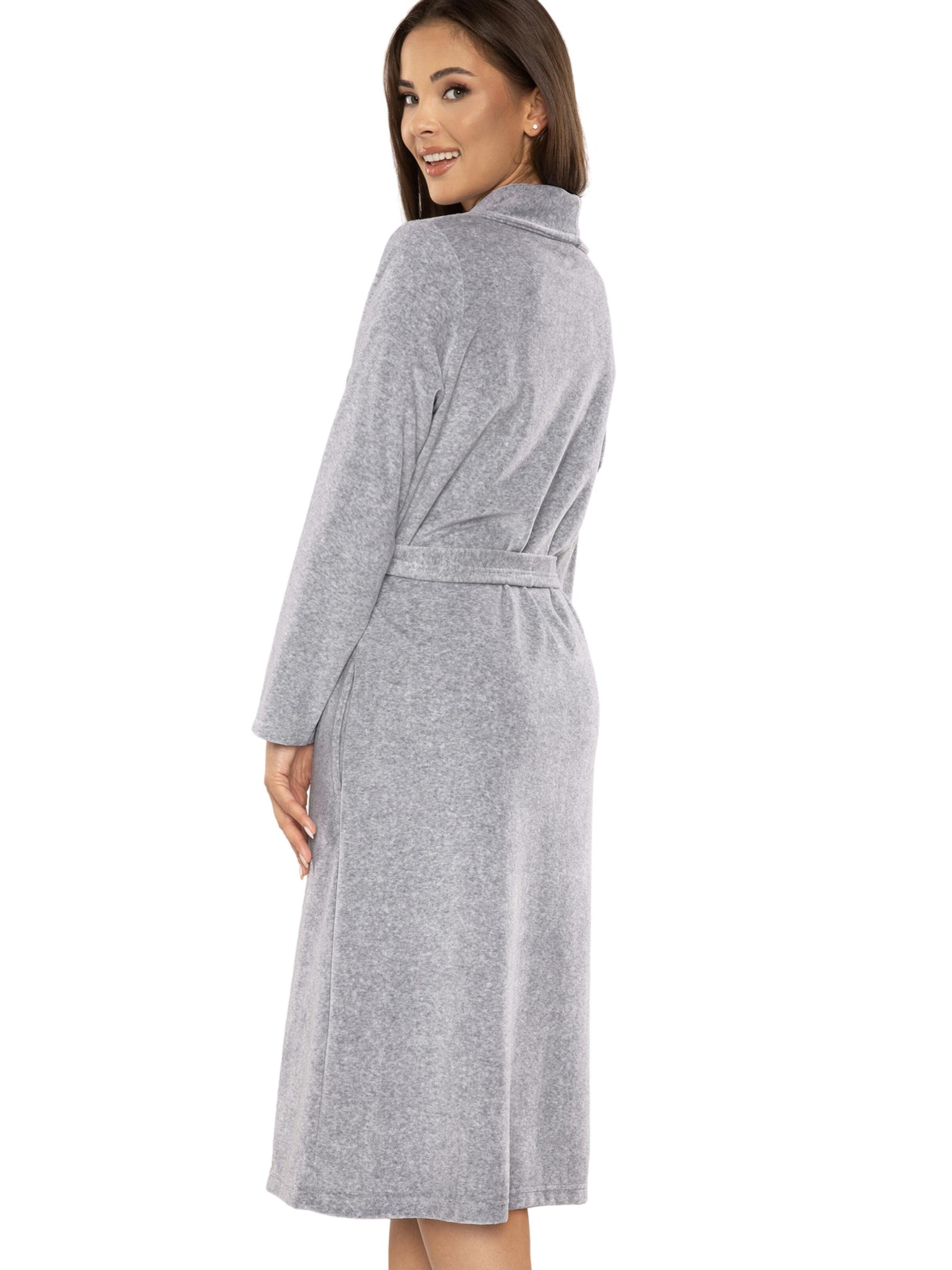 Vivisence Long Bathrobe '5022' in Grey