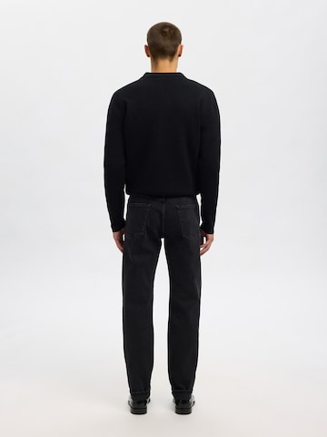 Coupe slim Jean 'SLH175-BEN KORI' SELECTED en noir