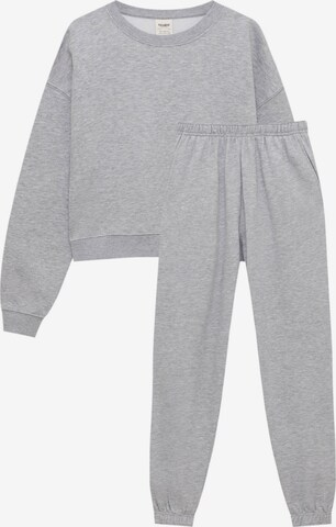 Pull&Bear Joggingová souprava – šedá: přední strana