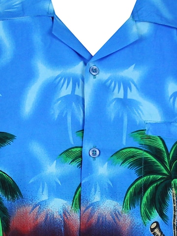 King Kameha Shirt 'Parrot' in Blau