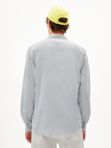 ARMEDANGELS Regular fit Button Up Shirt 'QUAASA' in Grey