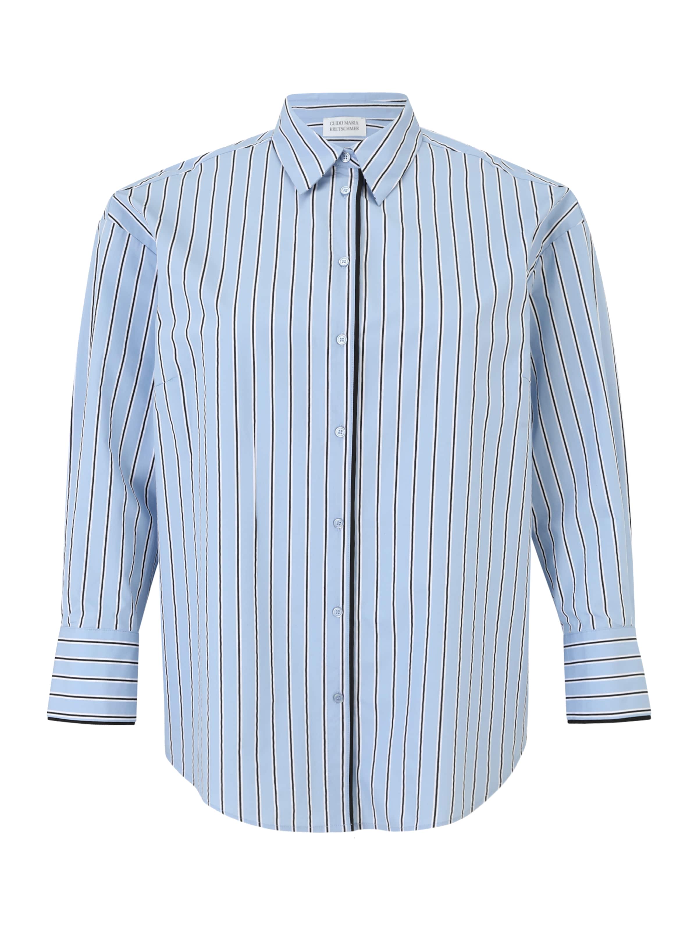 Guido Maria Kretschmer Curvy Bluza 'Drew' u svijetloplava / crna / bijela, Pregled proizvoda