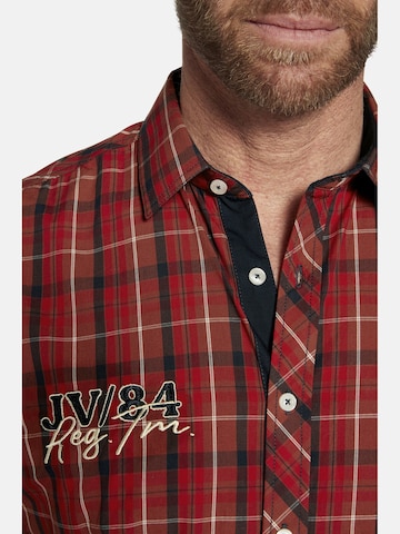 Jan Vanderstorm Comfort fit Button Up Shirt ' Emyls ' in Red