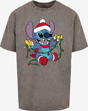 ABSOLUTE CULT T-Shirt 'Lilo And Stitch - Christmas Lights' in Grau: predná strana
