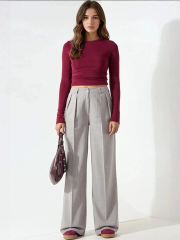 Hiccup Wide leg Trousers with creases in Grey