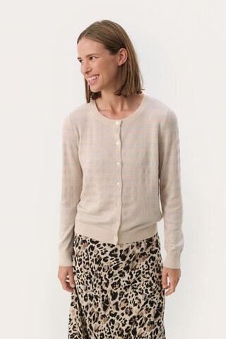 Part Two Knit Cardigan in Beige: front