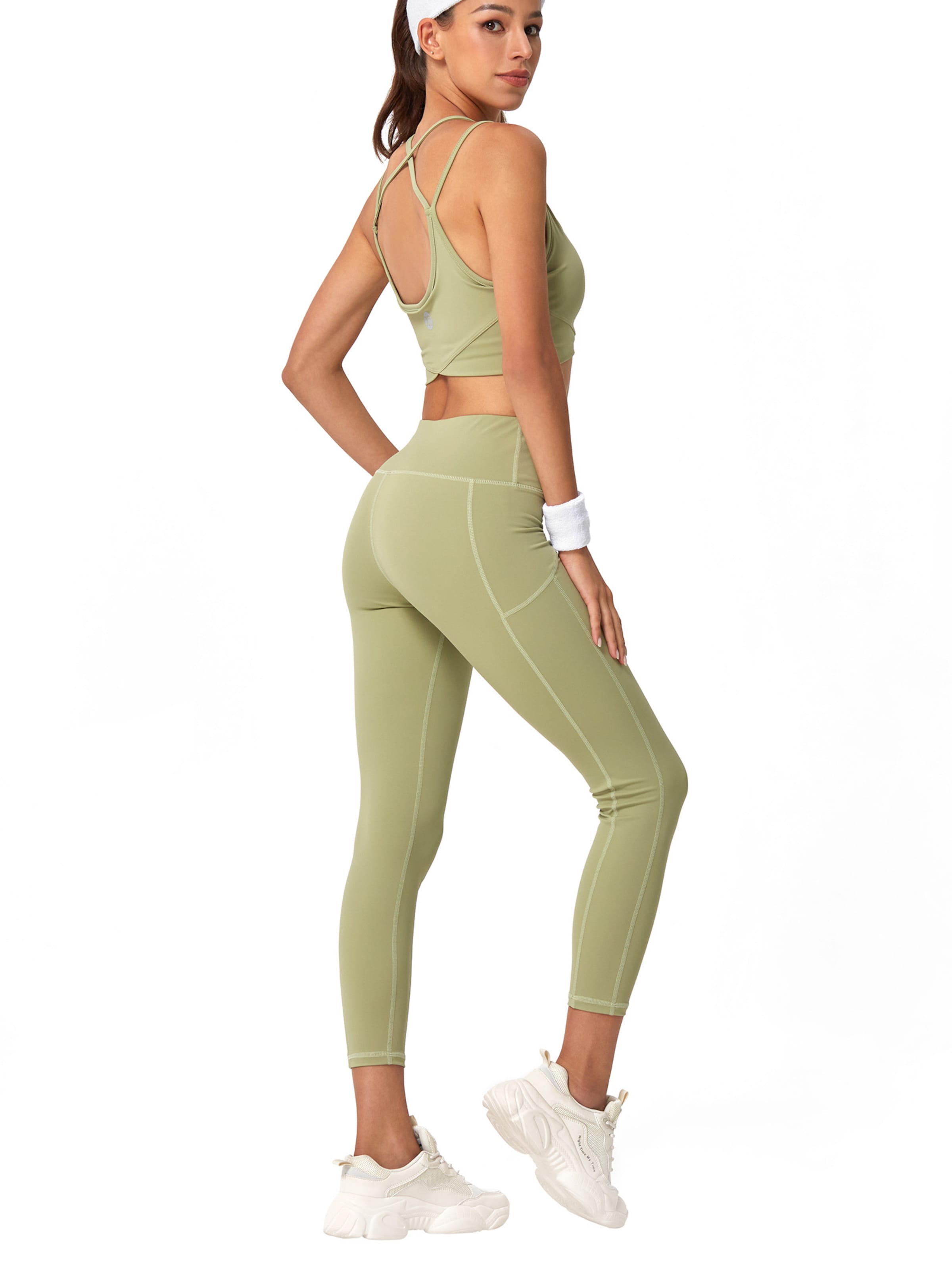 Slimfit Leggings 'Classy' de la YEAZ pe verde