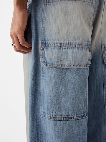 Wide Leg Jean Bershka en bleu