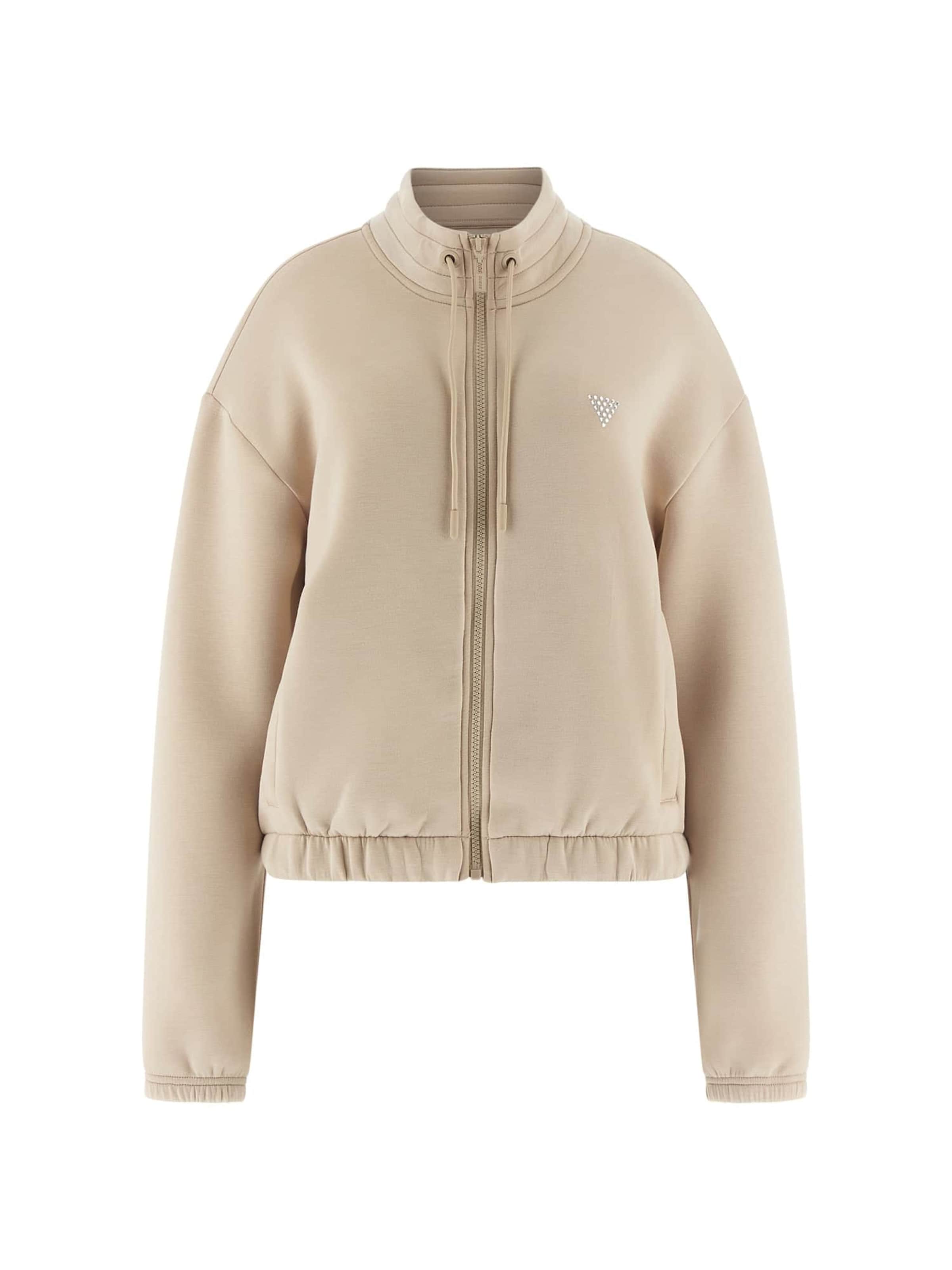 GUESS Athletic Sweatshirt in Beige: front