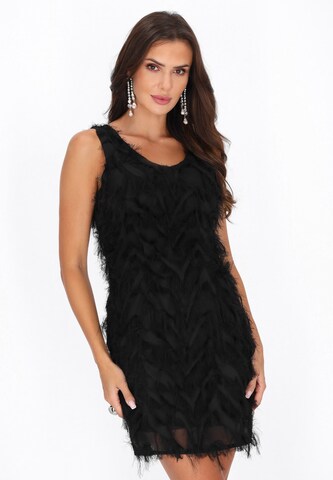 Robe de cocktail faina en noir : devant