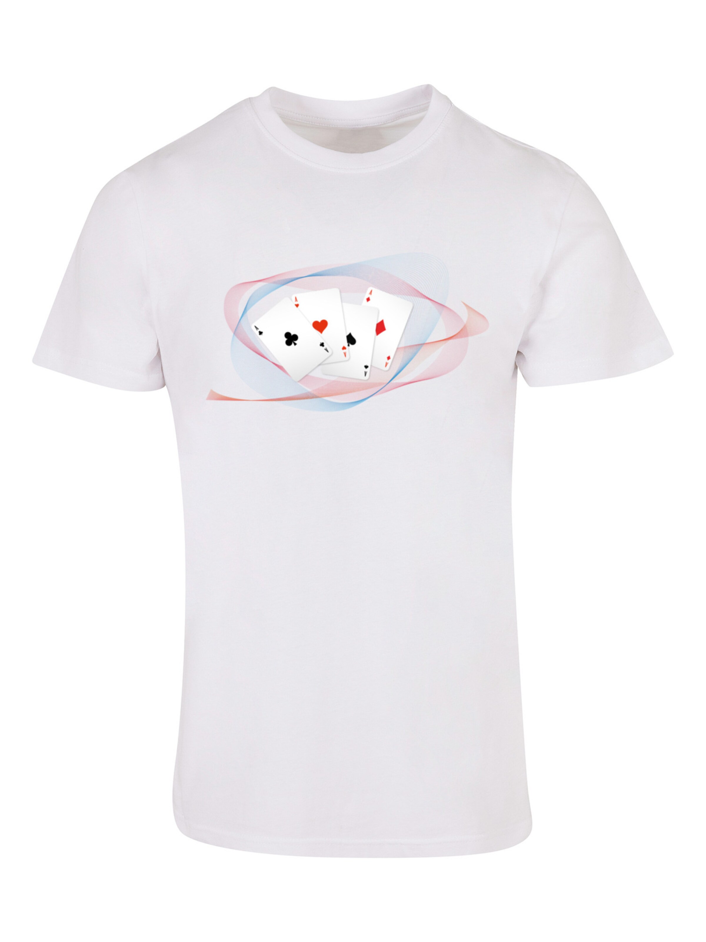 F4NT4STIC Shirt 'Spielkarten A' in Weiß: Vorderseite