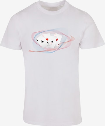 T-Shirt 'Spielkarten A' F4NT4STIC en blanc : devant