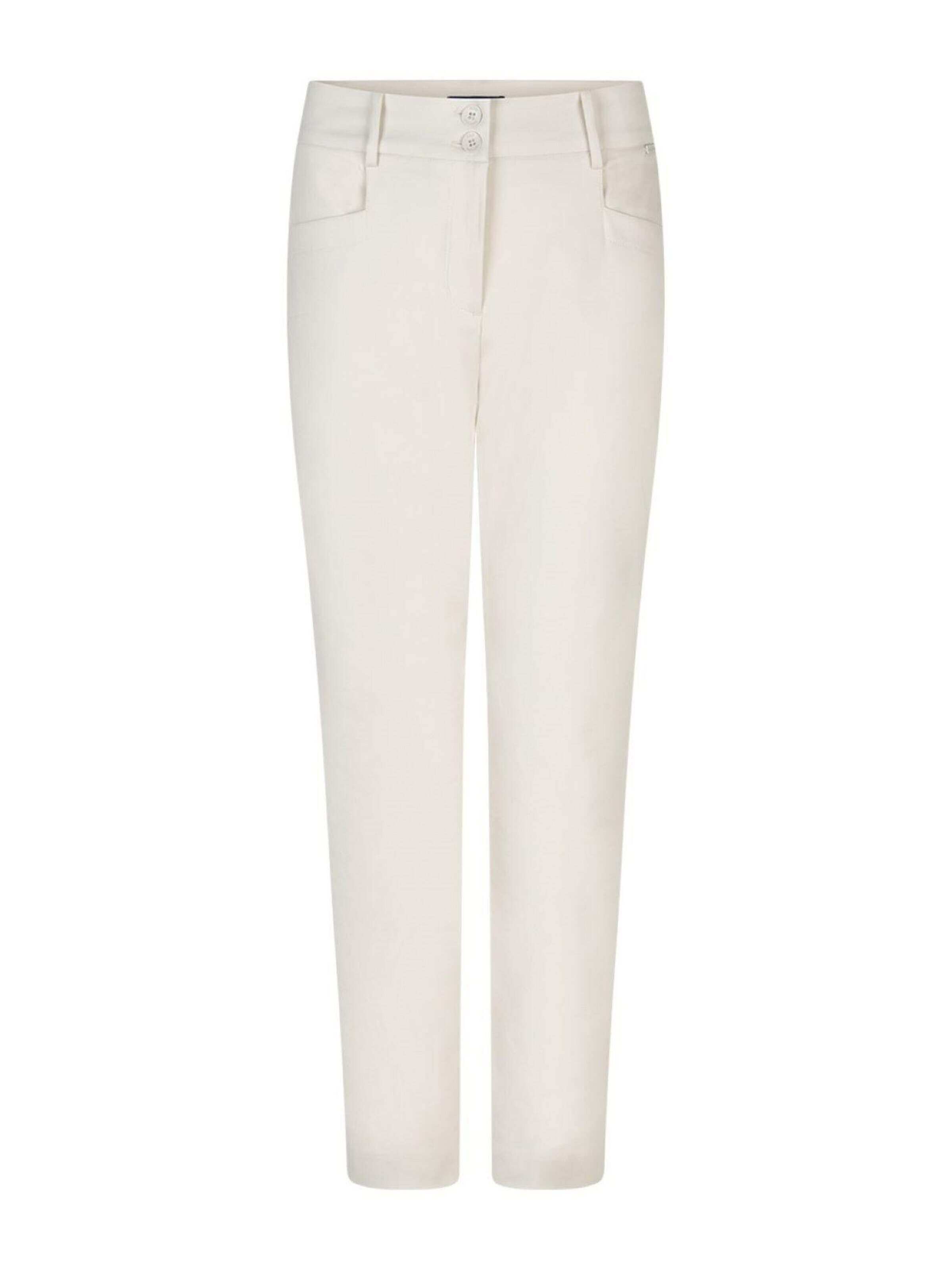Red Button Regular Chino 'Red Button Diana L28 Pearl' in Wit: voorkant