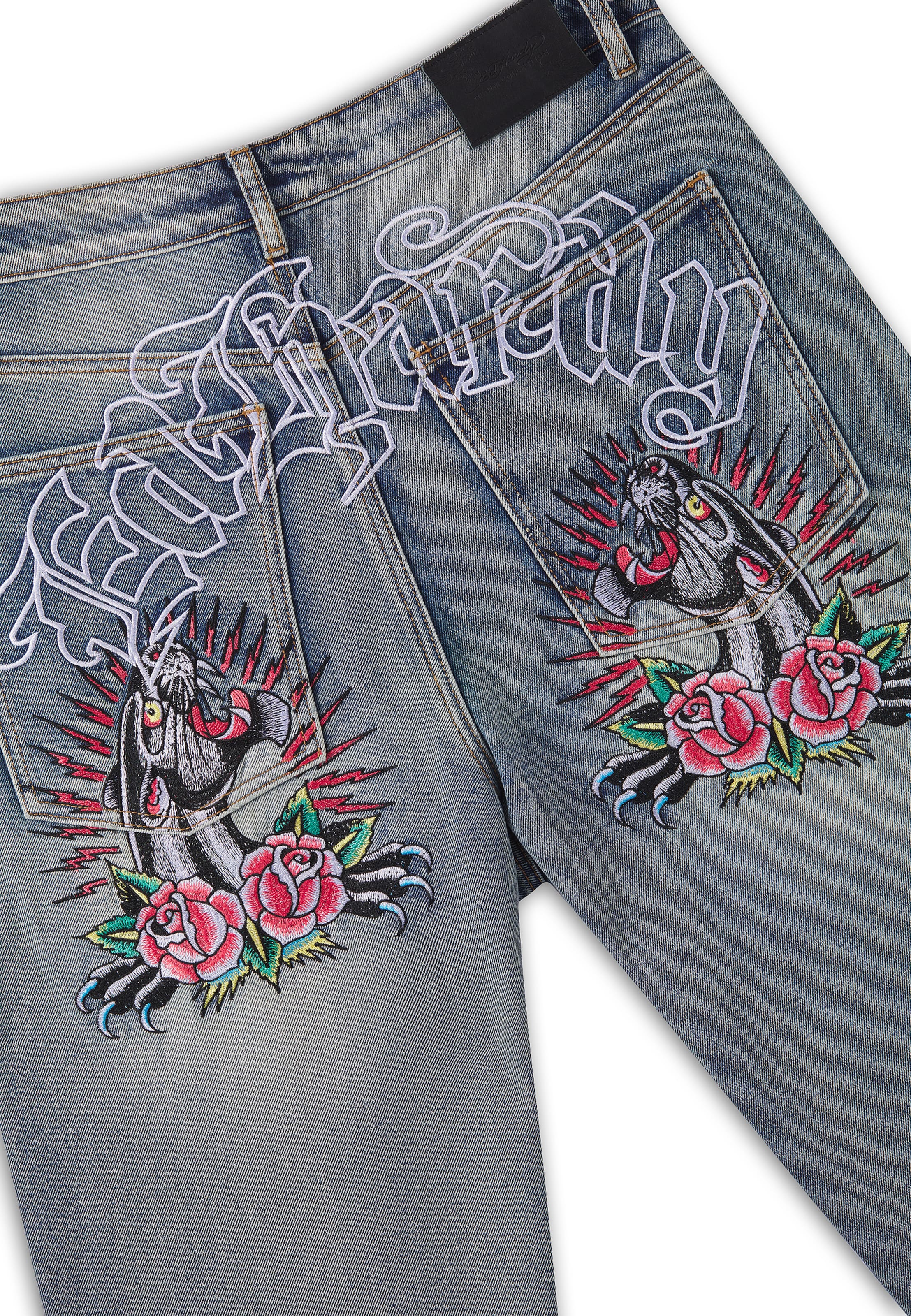 Baggy Jean Ed Hardy en bleu