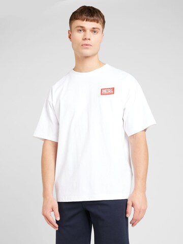 Maglietta 'T-NLABEL-L1' di DIESEL in bianco: frontale