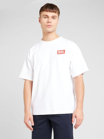 DIESEL T-shirt 'T-NLABEL-L1' i vit: framsida