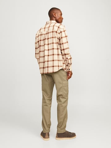 JACK & JONES Tapered Trousers 'JPSTKANE JJROUPE' in Beige
