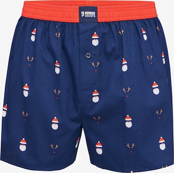 Happy Shorts Boxer ' XMAS ' in Blau: predná strana