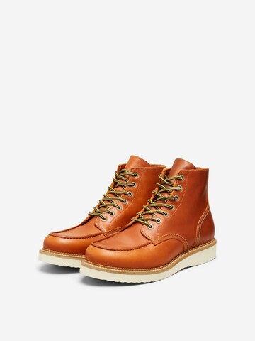 SELECTED HOMME Lace-Up Boots 'Teo' in Brown