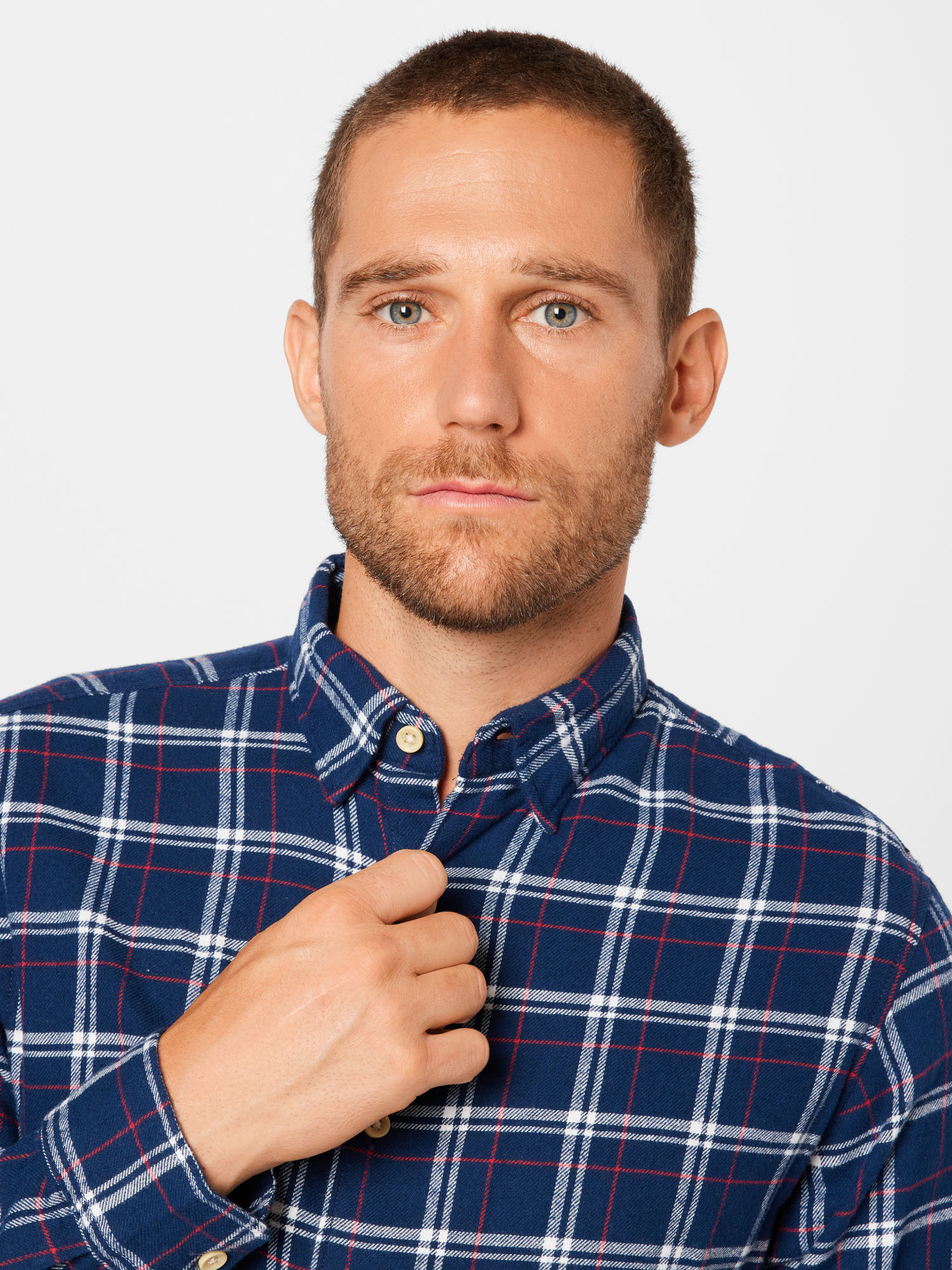 Abbigliamento Camicie da uomo JACK & JONES Camicia in Blu Notte 