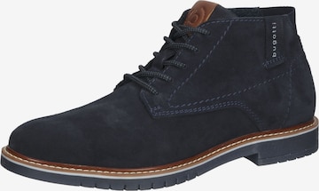 bugatti Lace-Up Boots in Blue: front