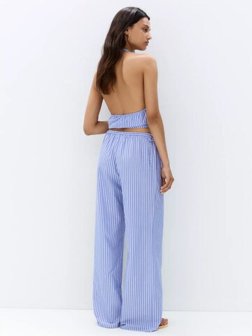 Wide Leg Pantalon Pull&Bear en bleu
